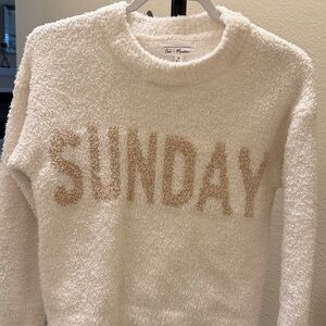 #175. Cozy Cream Sweater with 'Sunday' Design